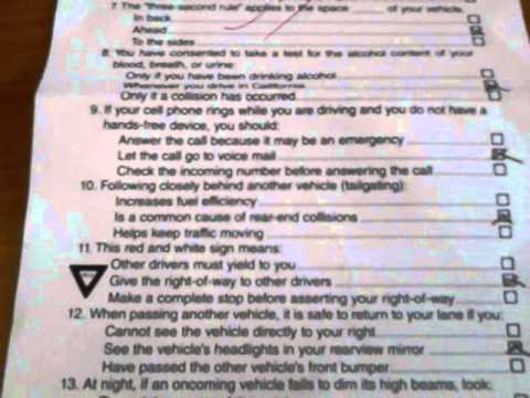 Dmv Permit Test Answers And Questions
